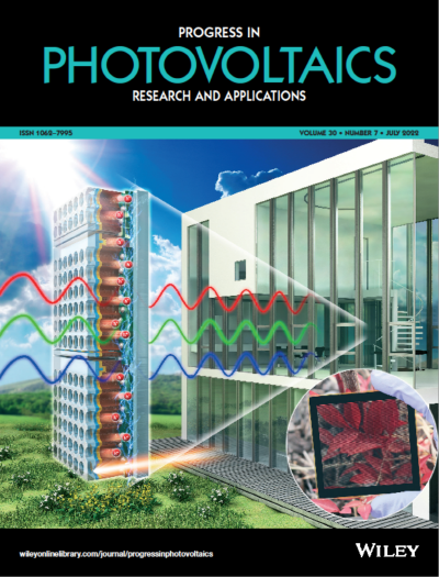 Progress in Pothovoltaics: Research and Applications 7월호 표지 사진