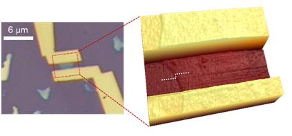 트랜지스터로 제작된 흑린의 광학 현미경 사진(왼쪽)과 3차원 현미경 사진(오른쪽)