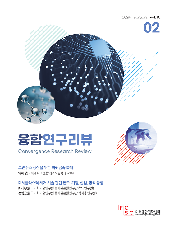 (2월호) 그린수소 생산을 위한 비귀금속 촉매 / 미세플라스틱 제거 기술 관련 연구, 기업, 산업, 정책 동향